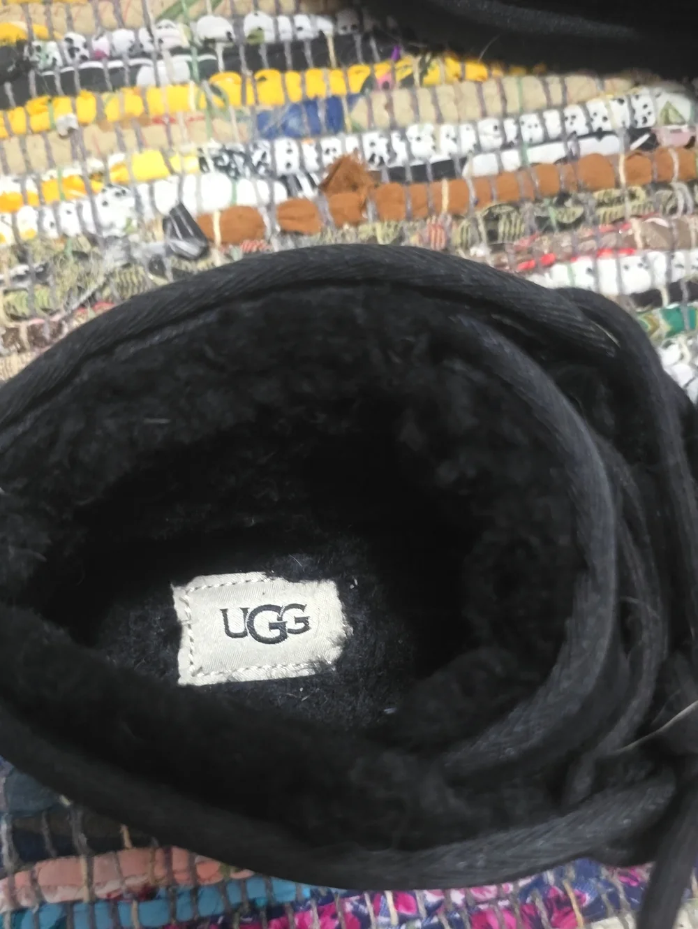 UGG Black Plush-Lined Ankle Boot